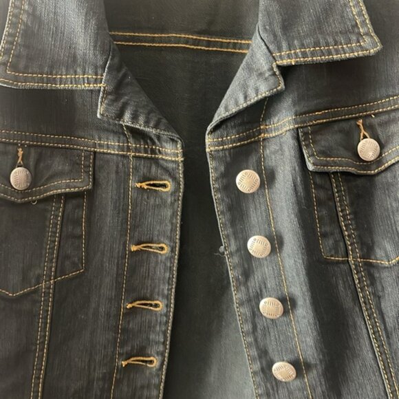 Chico’s Platinum denim jean jacket - Picture 2 of 7